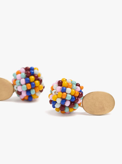 Earrings With Multicolor Beads