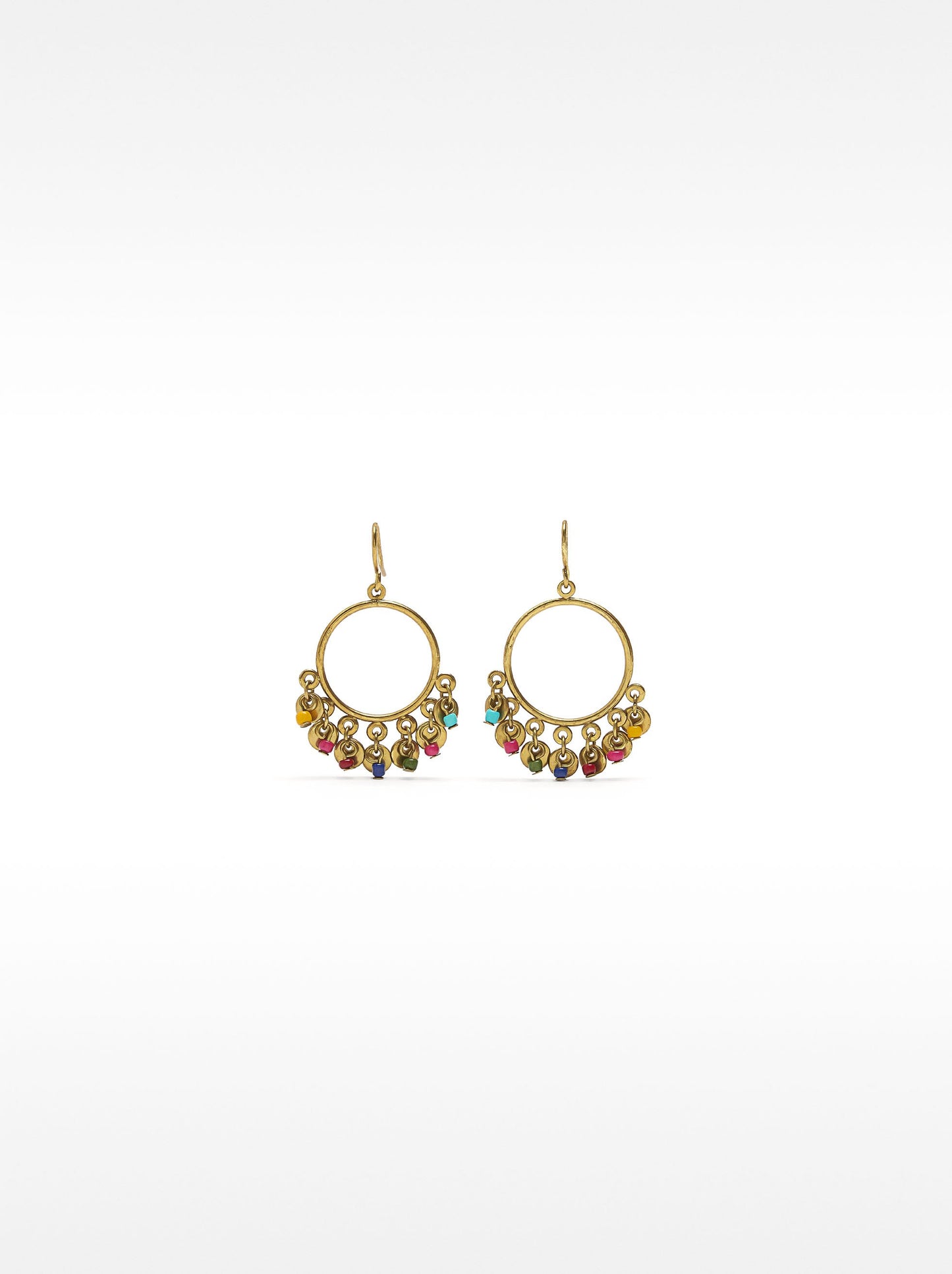 Earrings With Multicoloured Beads