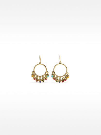Earrings With Multicoloured Beads