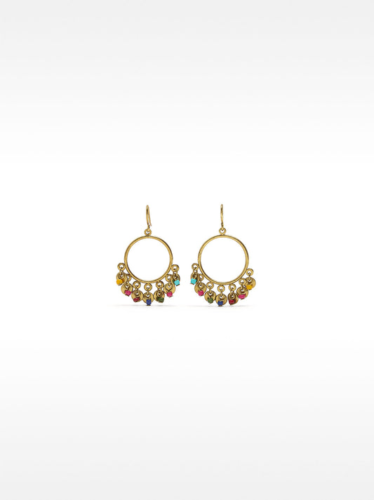 Earrings With Multicoloured Beads