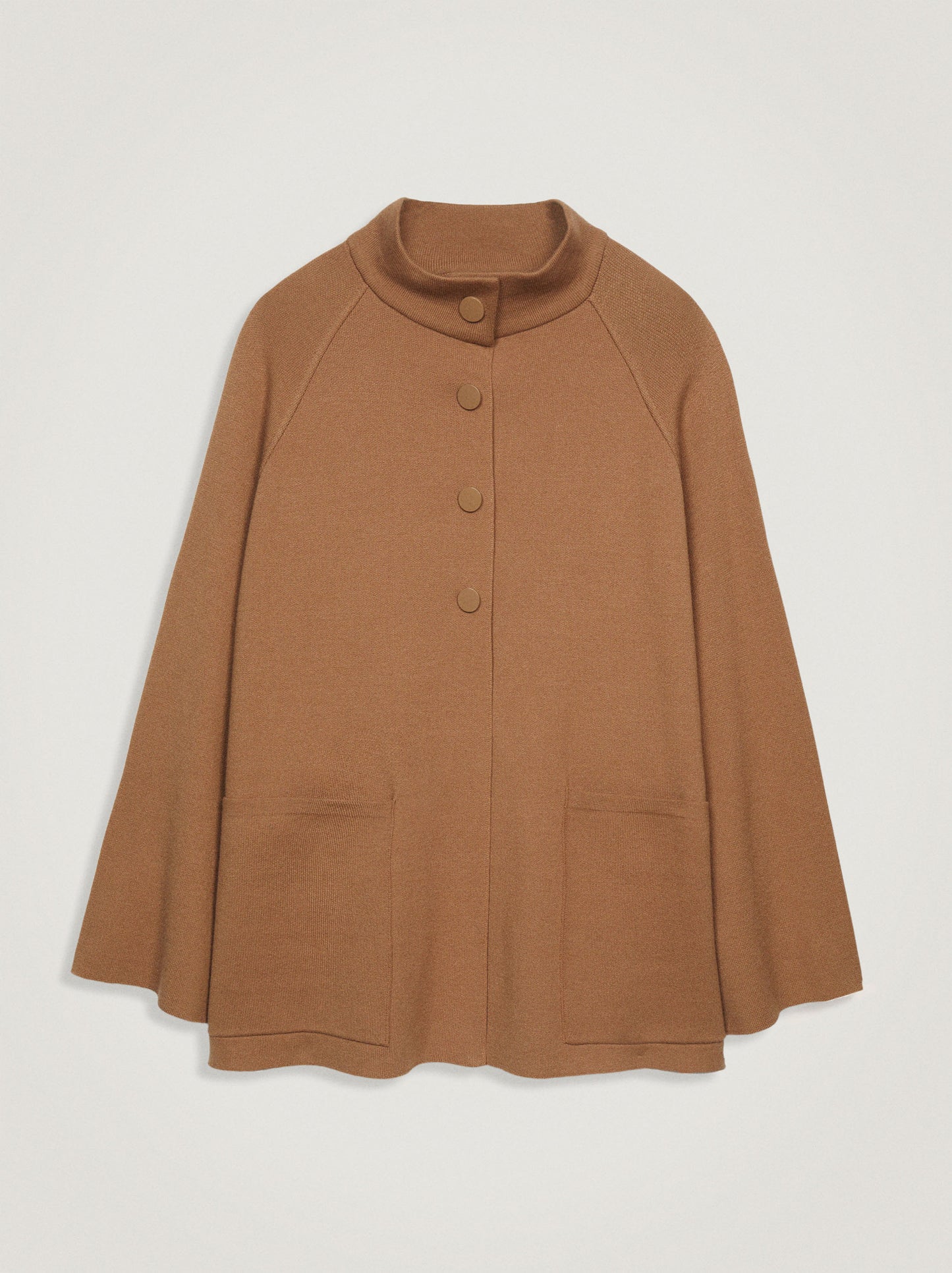 Knit Poncho With High Neck