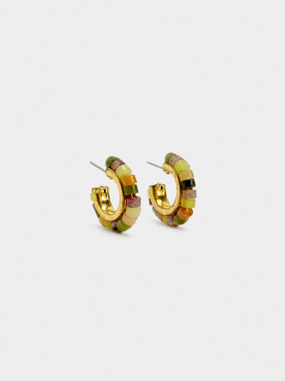 Hoop Earrings With Stone Beads