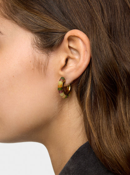 Hoop Earrings With Stone Beads