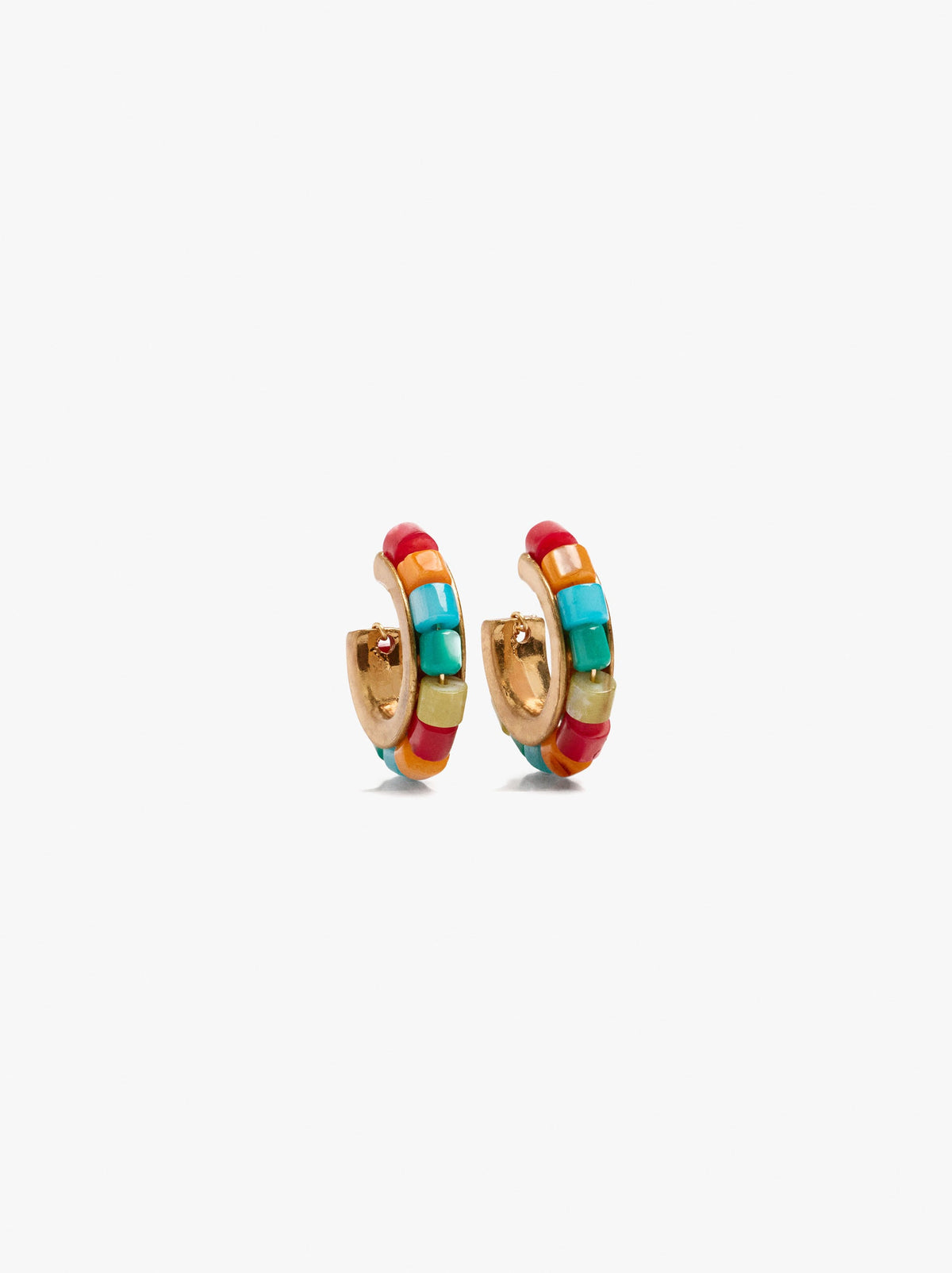 Hoop Earrings With Shell Beads