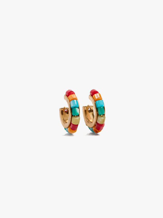 Hoop Earrings With Shell Beads