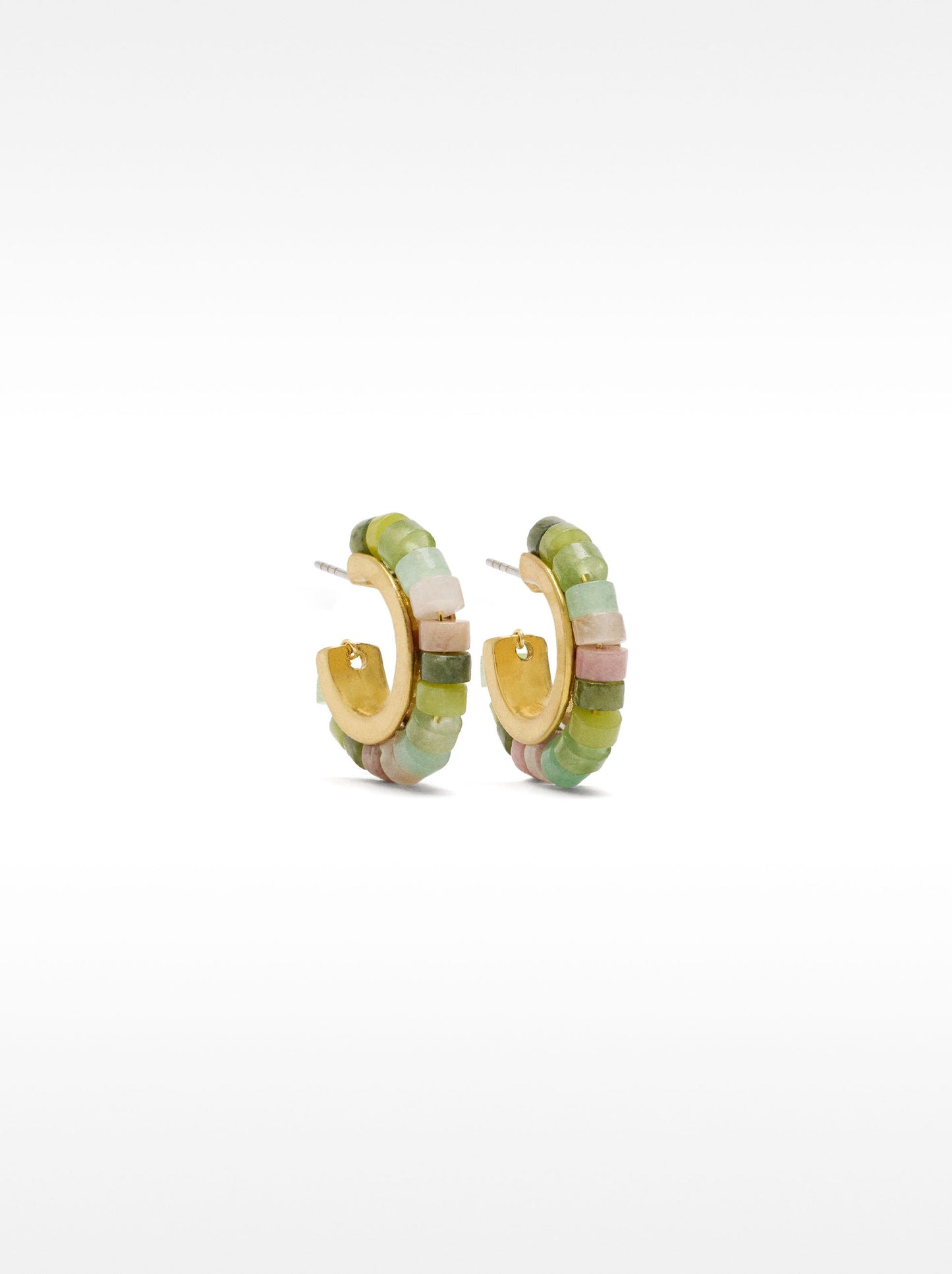 Hoop Earrings With Stone Beads