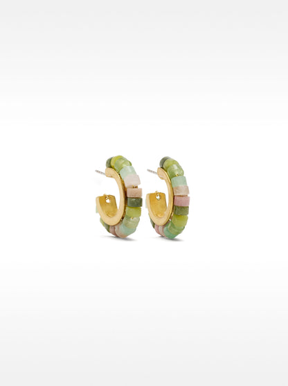 Hoop Earrings With Stone Beads
