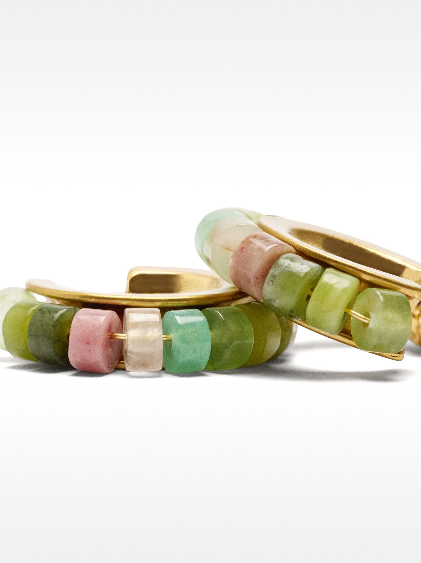 Hoop Earrings With Stone Beads