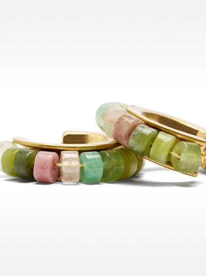 Hoop Earrings With Stone Beads