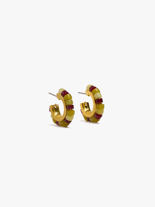 Hoop Earrings With Stone Beads