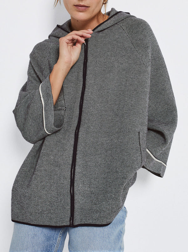 Hooded Knit Poncho