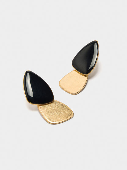 Oval Earrings With Enamel