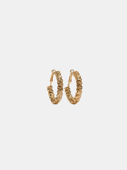 Golden Irregular Hoop Earrings
