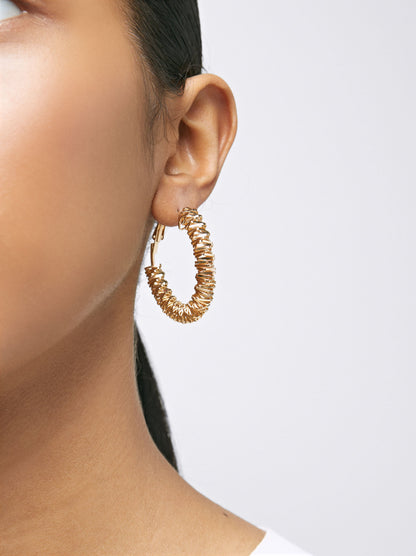 Golden Irregular Hoop Earrings