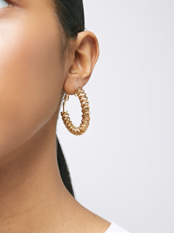 Golden Irregular Hoop Earrings