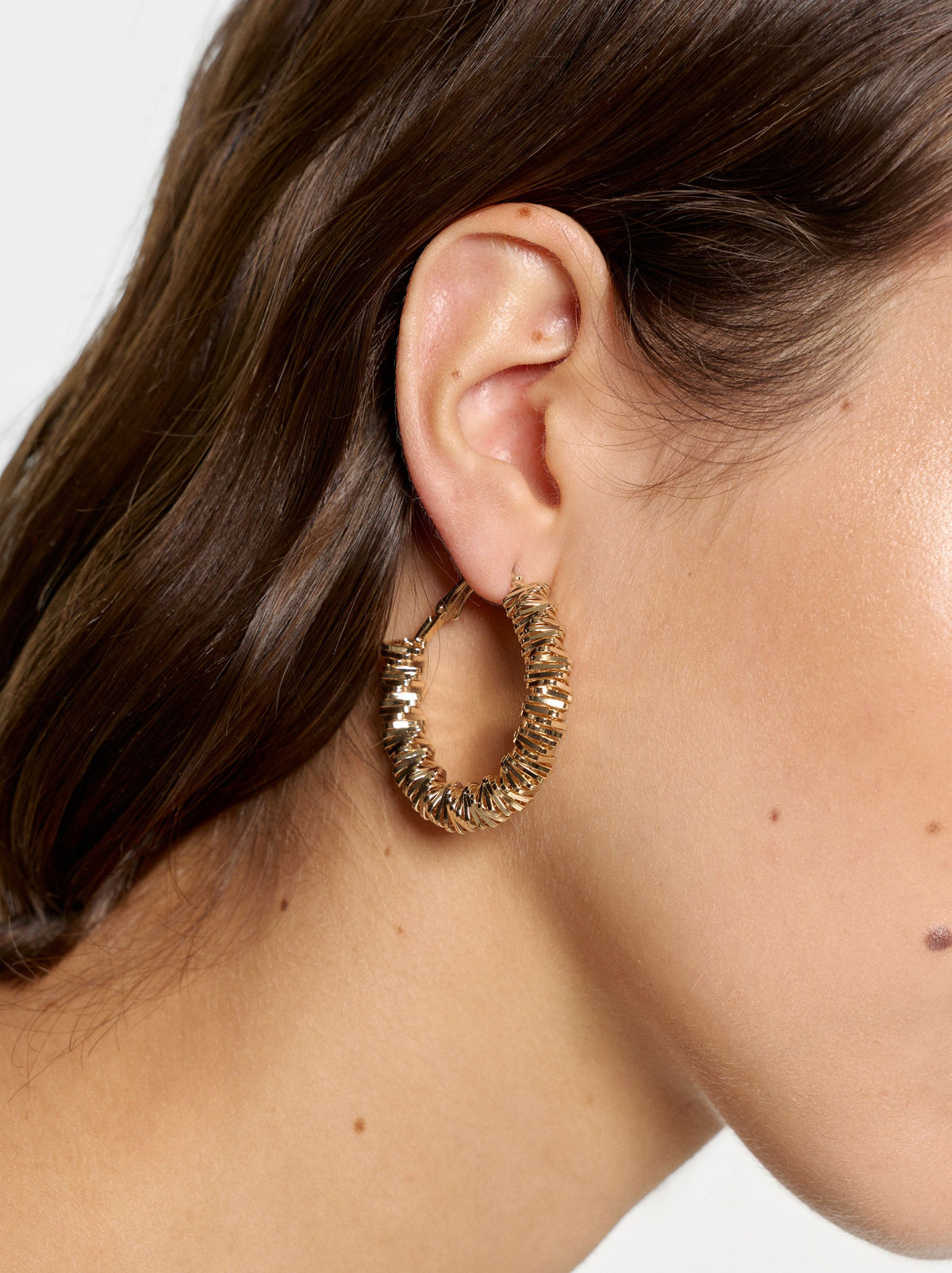 Golden Irregular Hoop Earrings