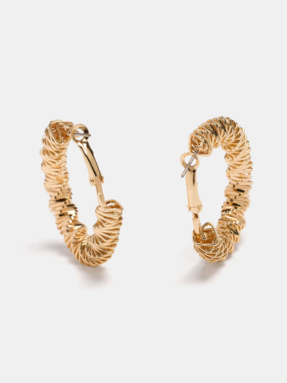Golden Irregular Hoop Earrings
