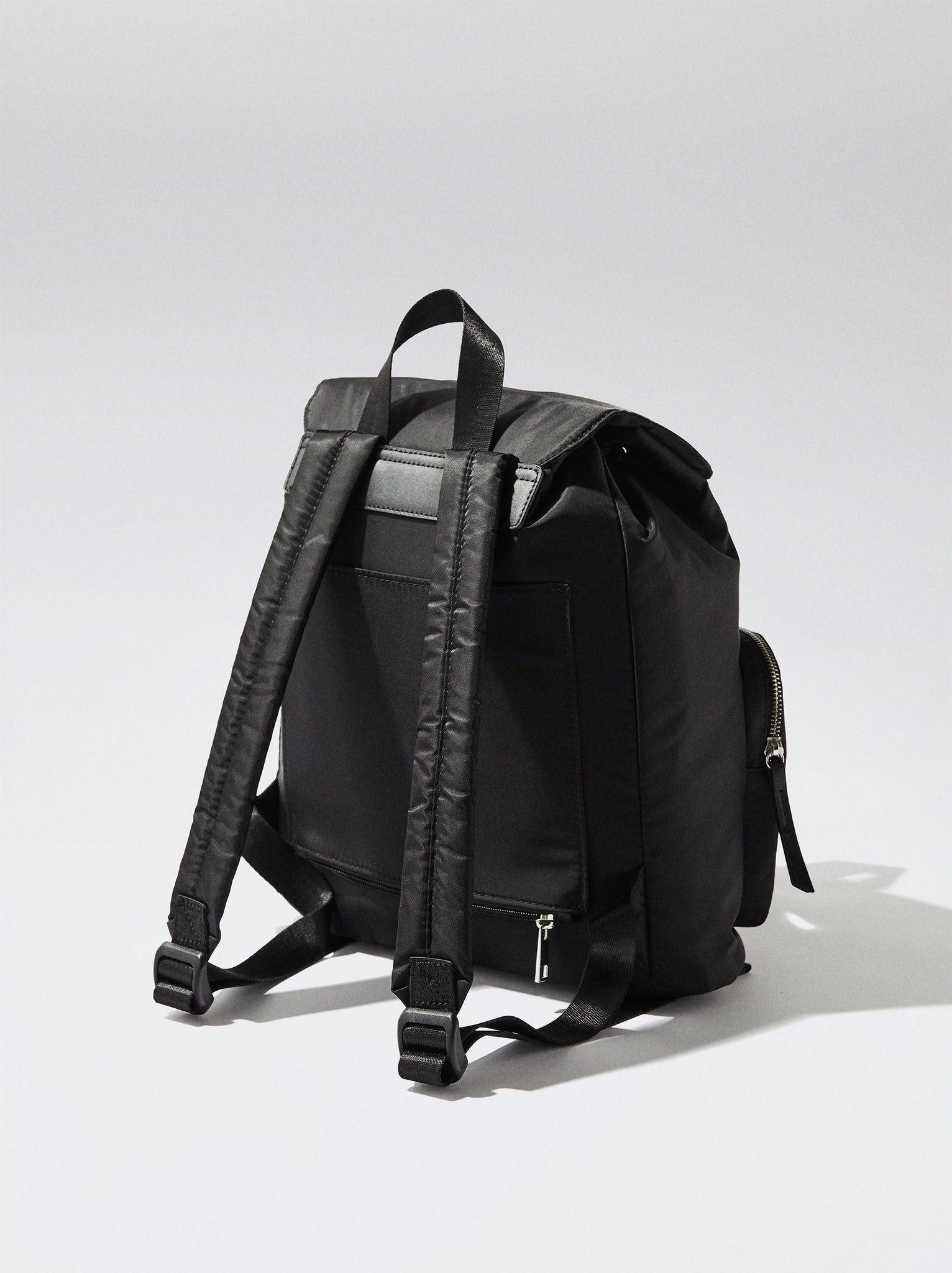 Nylon Backpack With Outside Pockets