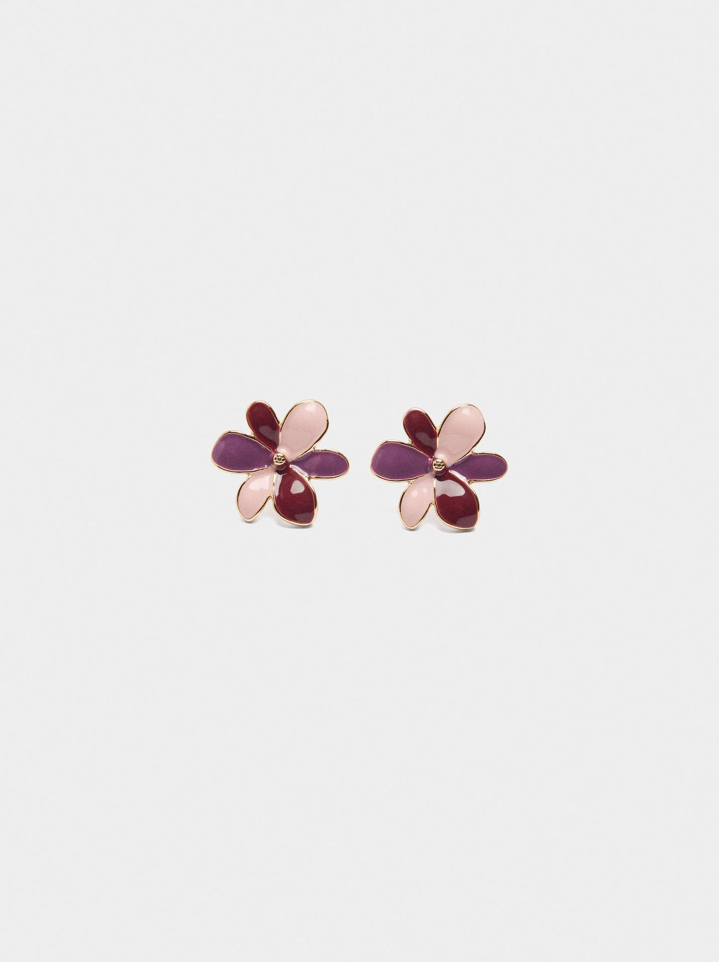Multicolored Flower Enamel Earrings