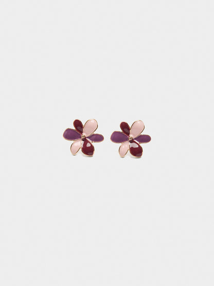 Multicolored Flower Enamel Earrings