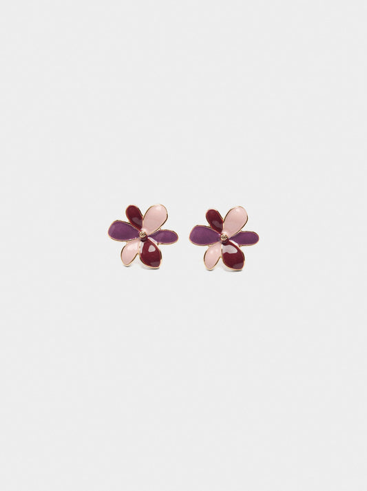 Multicolored Flower Enamel Earrings