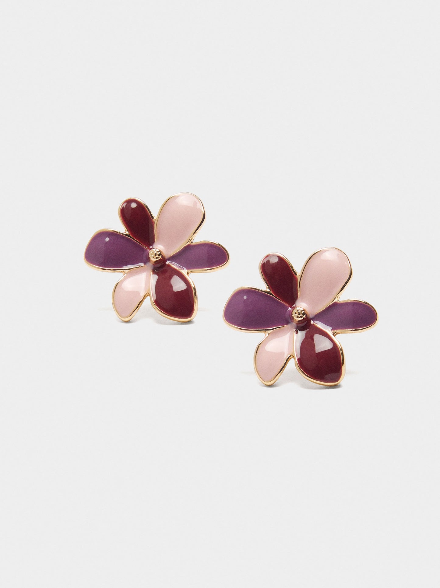 Multicolored Flower Enamel Earrings
