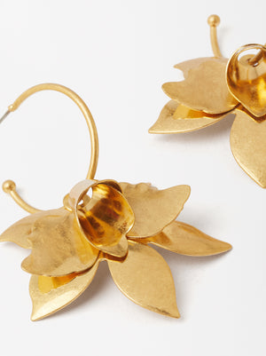 Flower Hoop Earrings