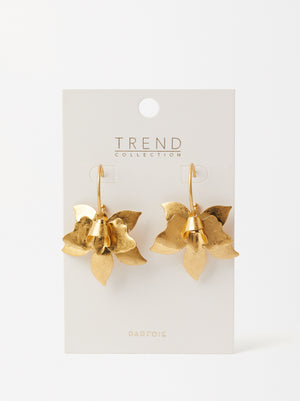 Flower Hoop Earrings