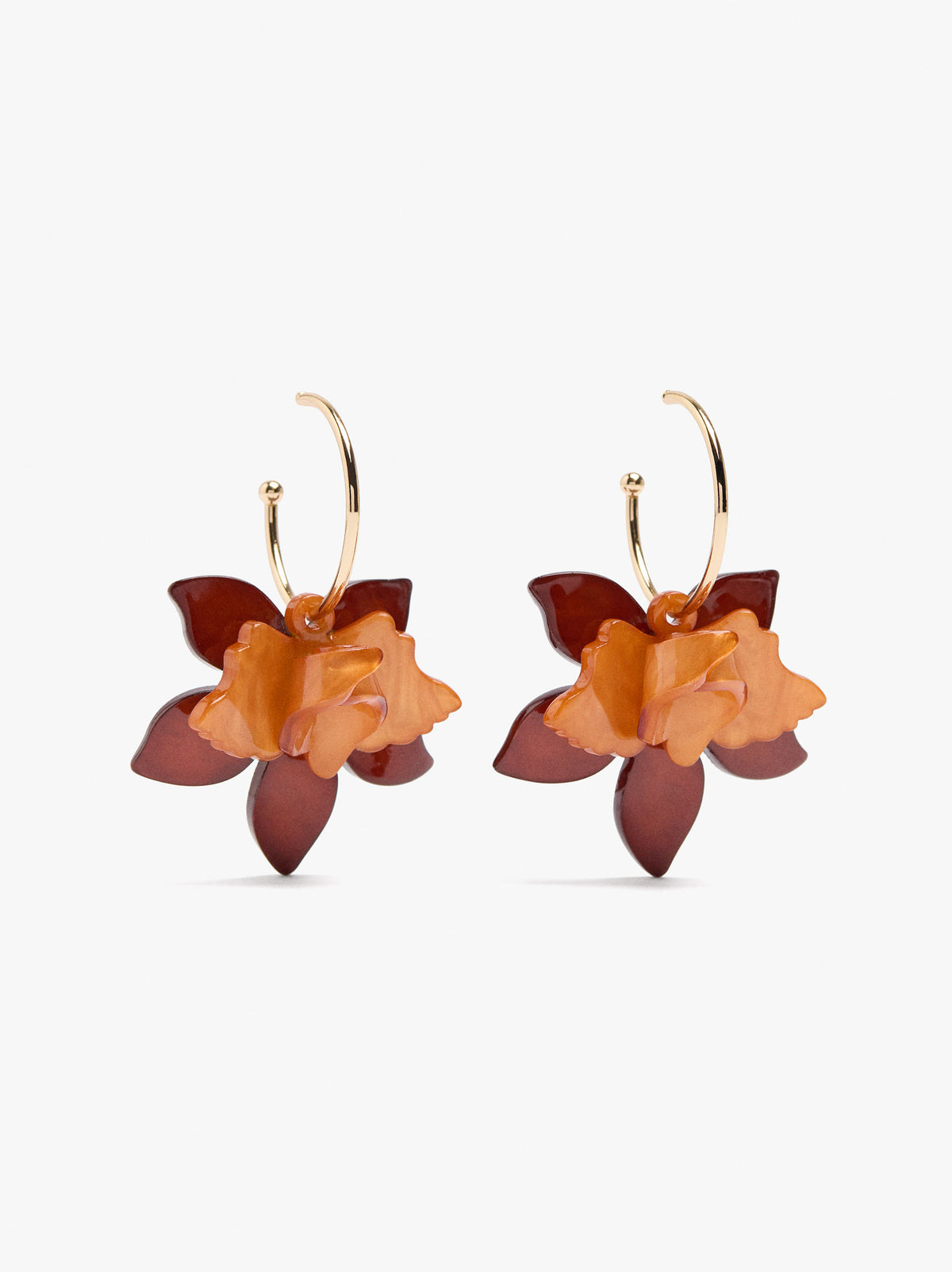 Open Hoop Earrings With Maxi Flower