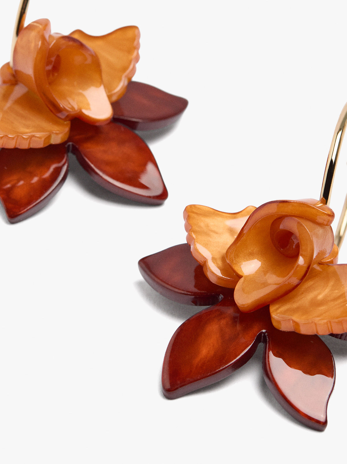Open Hoop Earrings With Maxi Flower