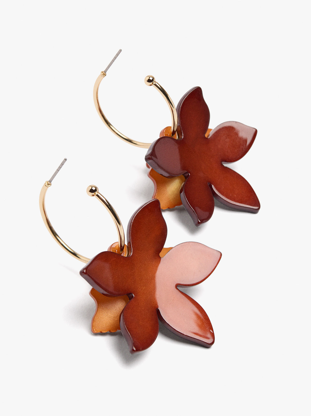 Open Hoop Earrings With Maxi Flower