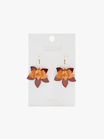 Open Hoop Earrings With Maxi Flower