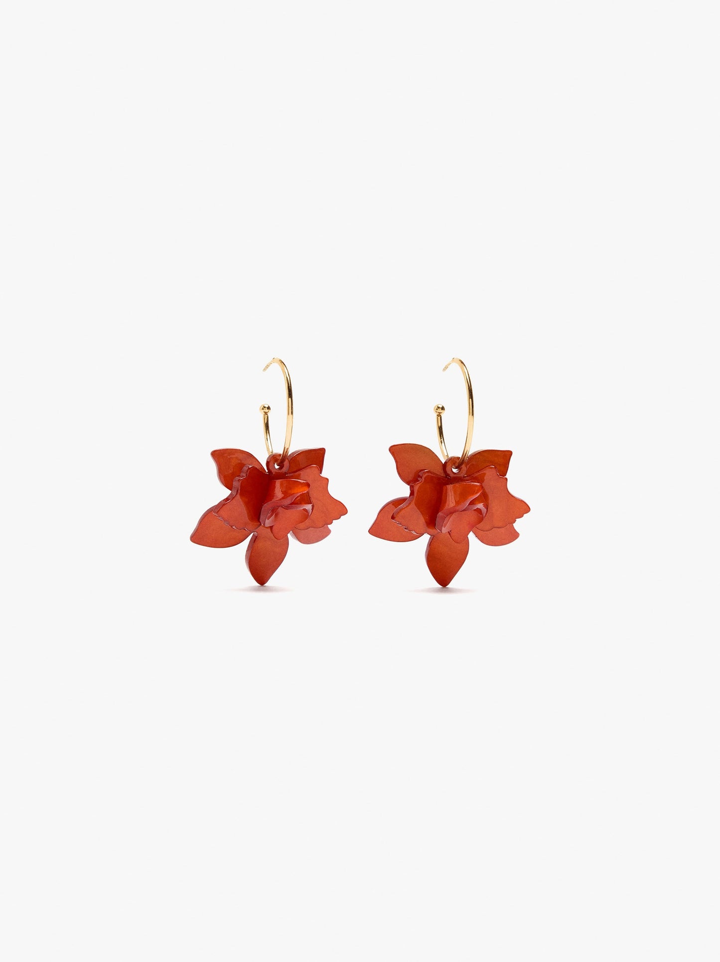 Open Hoop Earrings With Maxi Flower