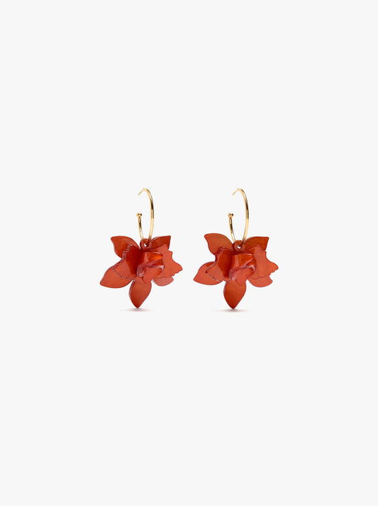 Open Hoop Earrings With Maxi Flower