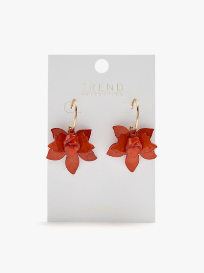 Open Hoop Earrings With Maxi Flower
