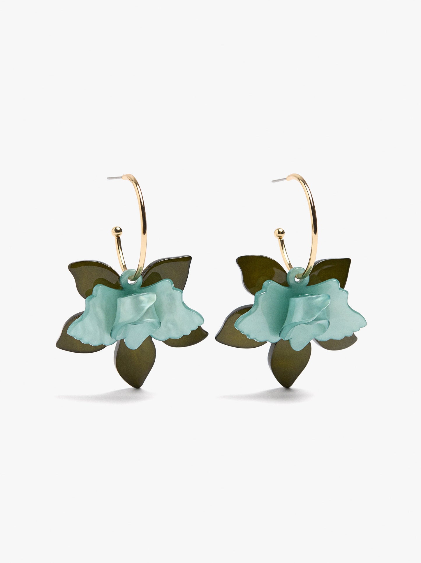 Open Hoop Earrings With Maxi Flower