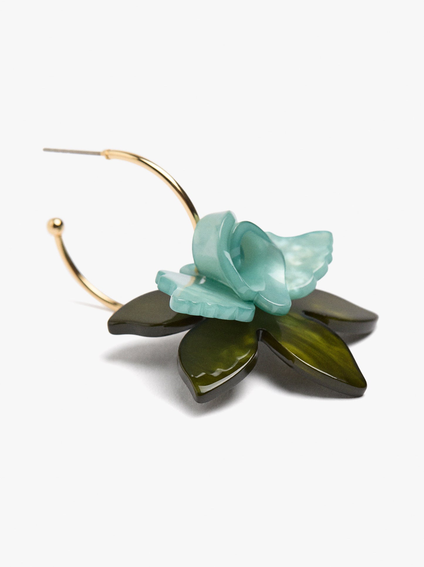 Open Hoop Earrings With Maxi Flower