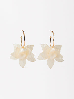 Flower Hoop Earrings