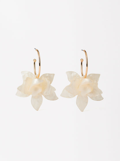 Flower Hoop Earrings