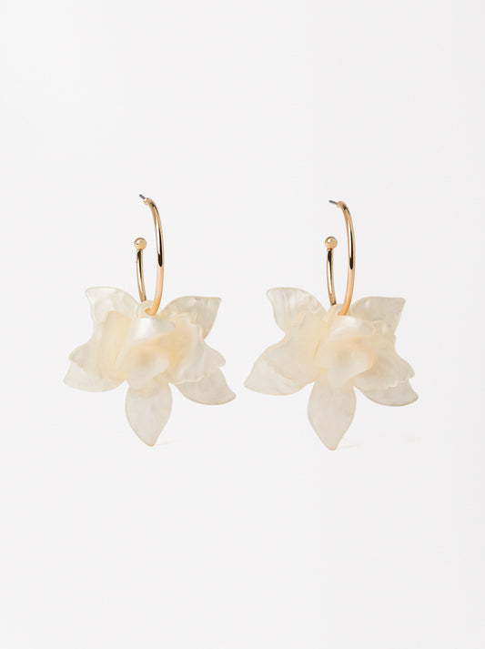 Flower Hoop Earrings