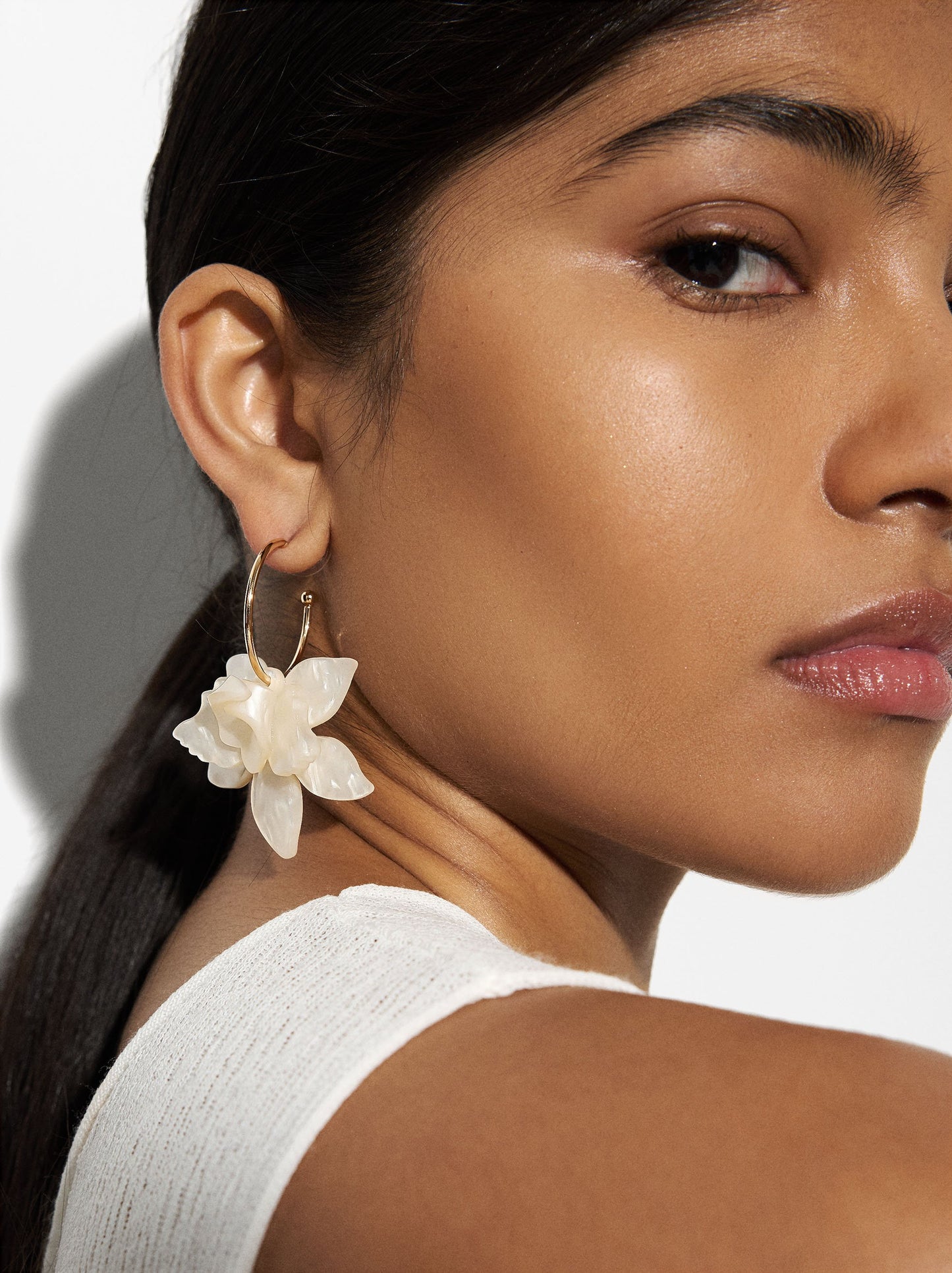 Flower Hoop Earrings