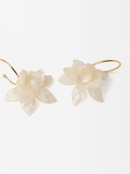 Flower Hoop Earrings