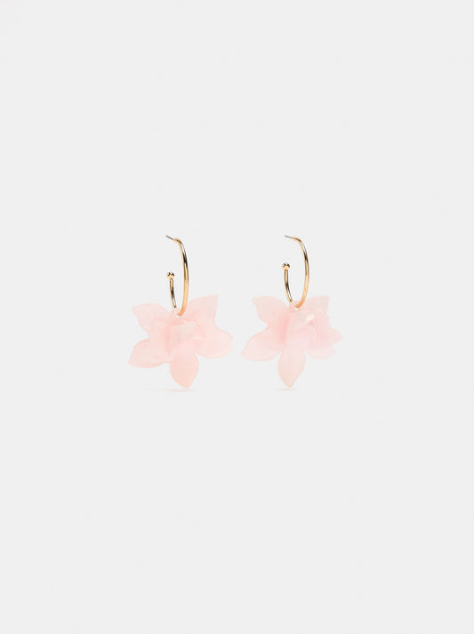 Flower Hoop Earrings