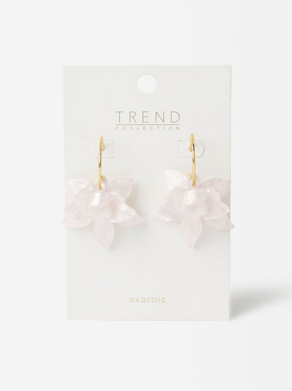 Flower Hoop Earrings