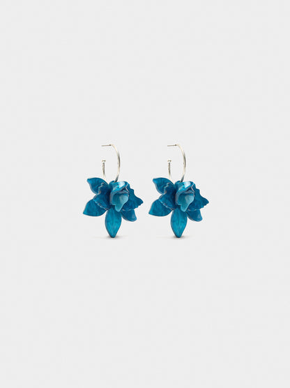 Open Hoop Earrings With Maxi Flower