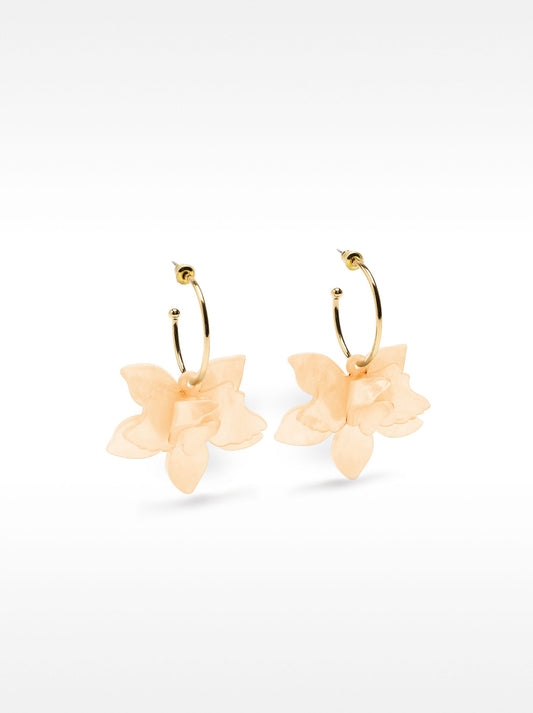 Open Hoop Earrings With Maxi Flower