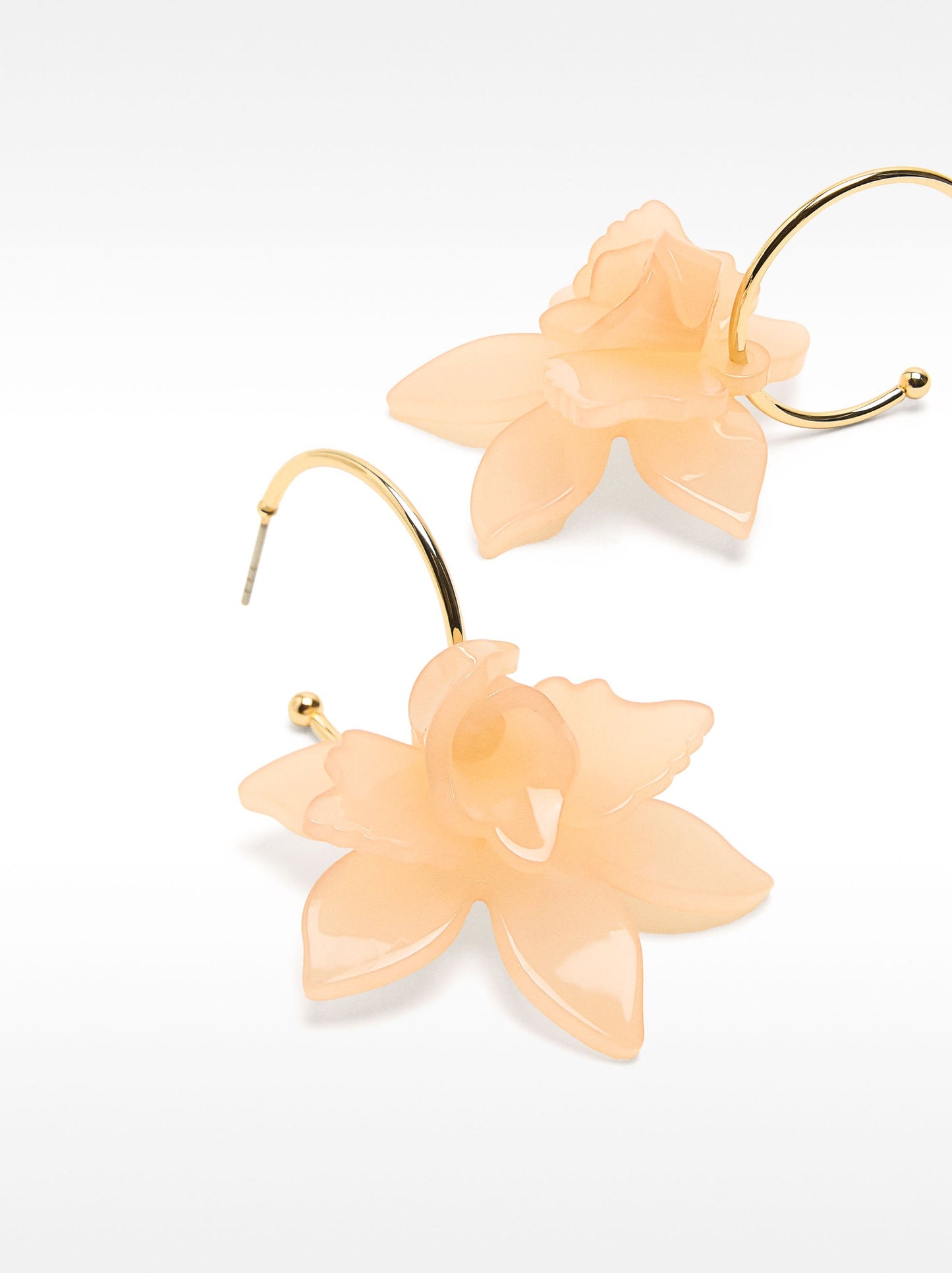Open Hoop Earrings With Maxi Flower