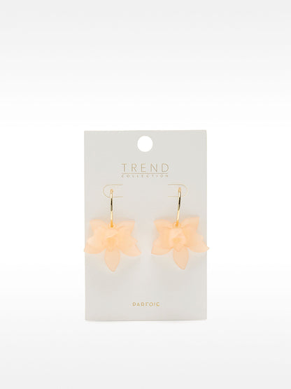 Open Hoop Earrings With Maxi Flower