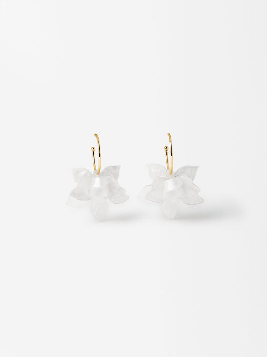 Flower Hoop Earrings