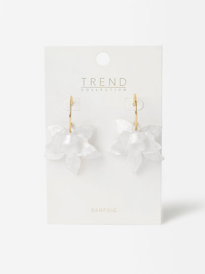 Flower Hoop Earrings